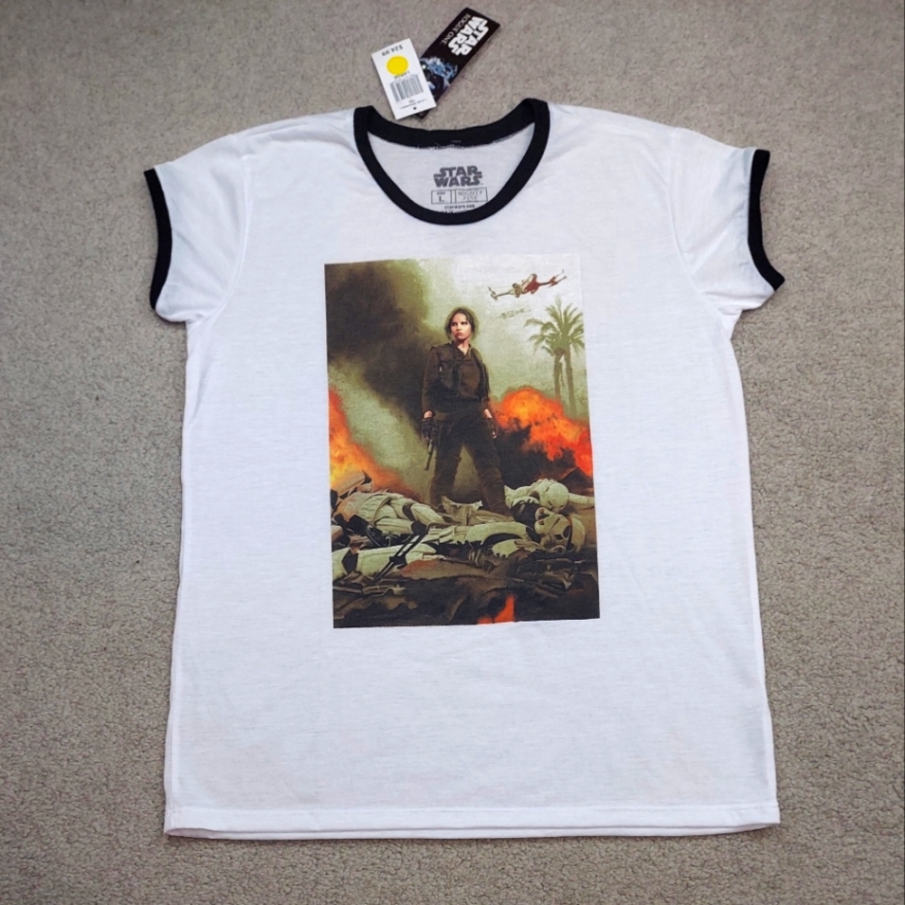 Star Wars Rogue One White Graphic T Shirt | Junior's Large